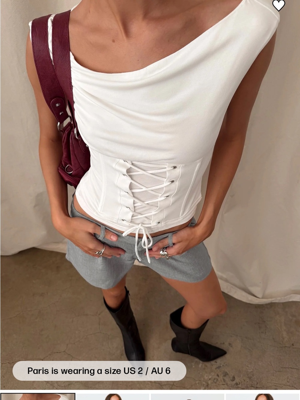 Princess Polly White Lace-Up Corset Tank Top